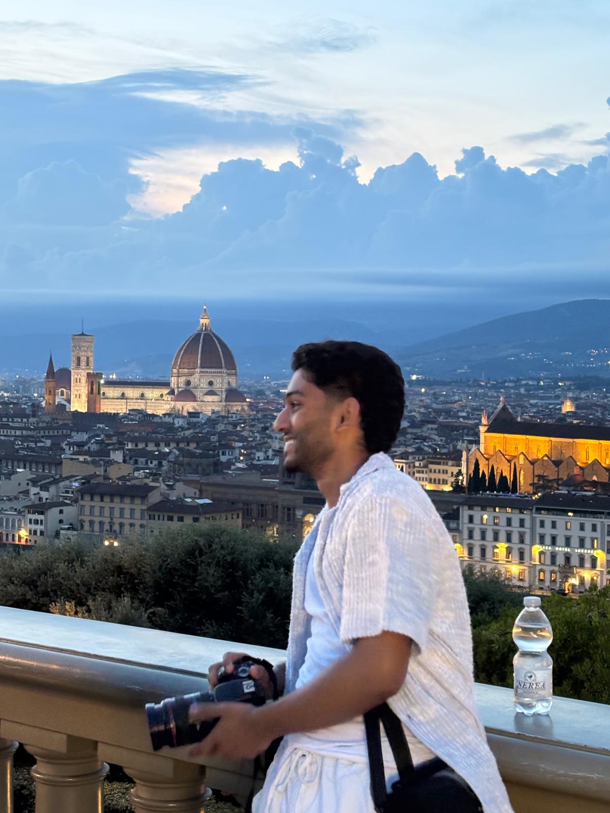 Zakariya in Florence at sunset