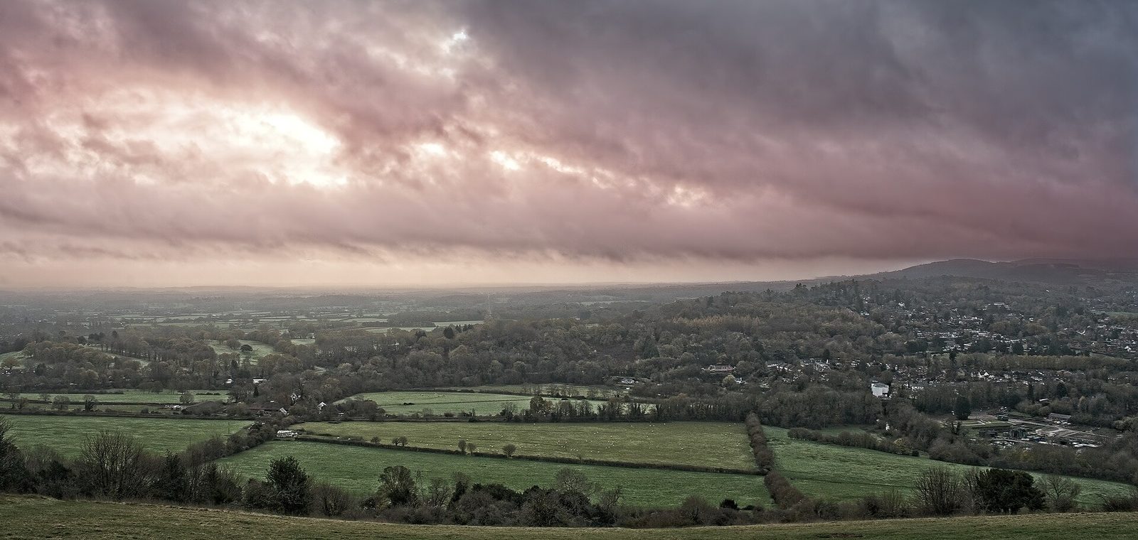 View from the Box Hill summit over the Surrey Hills